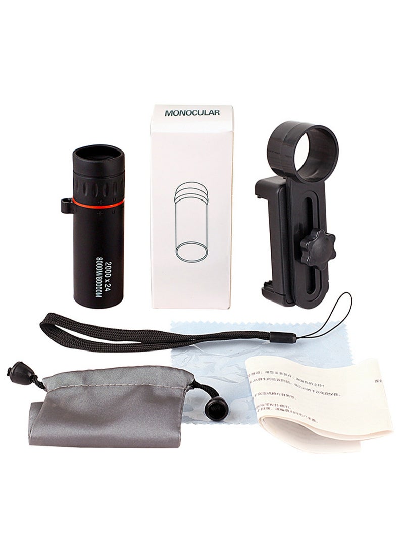 2000X24 Monocular Telescope, Suitable for Adults and Children Portable Telescope, Night Vision Monocular Telescope, 8000M/80000M Gift (With Mobile Phone Adapter) - Image 2